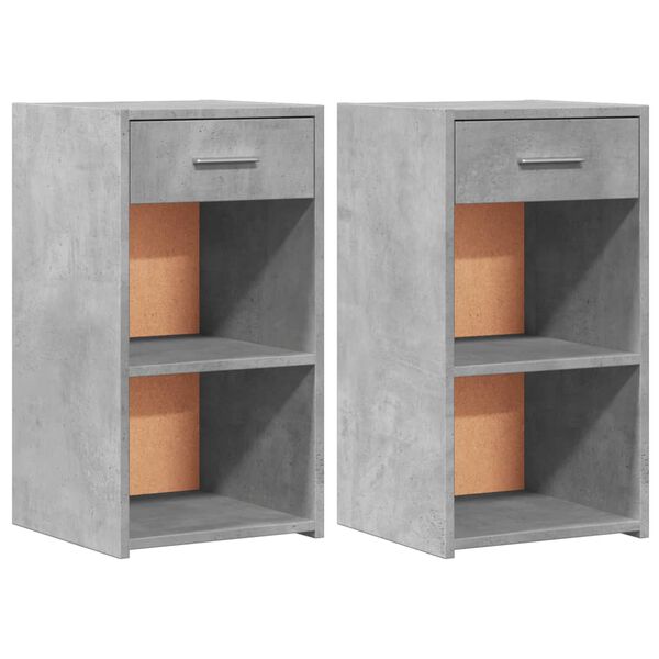 vidaXL Bedside Cabinets 2 pcs Concrete Grey 35x34x65 cm Engineered Wood