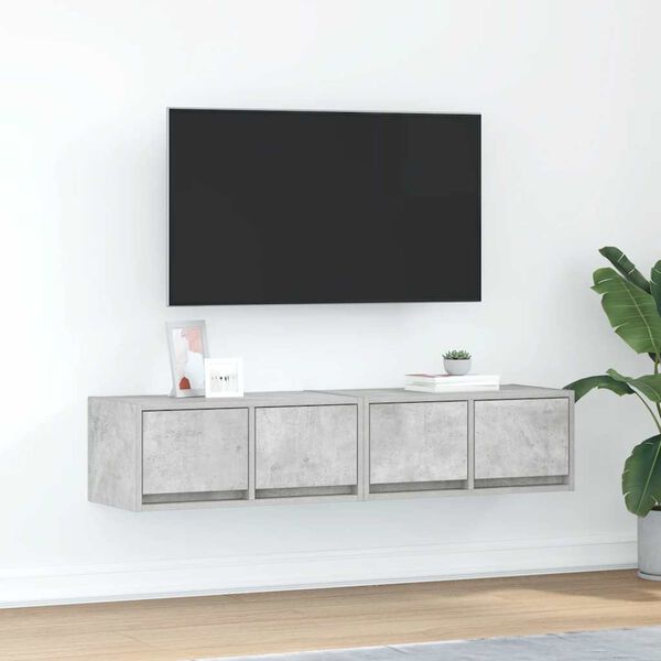 vidaXL TV Cabinets 2 pcs Concrete Grey 60x31x25.5 cm Engineered Wood