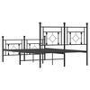 vidaXL Metal Bed Frame without Mattress with Footboard Black 120x200cm
