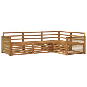 vidaXL Outdoor Sofa Set 4 pcs Natural Solid Acacia Wood