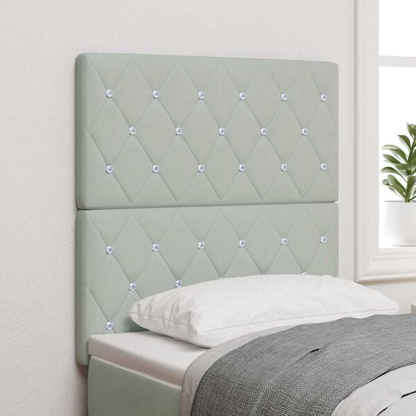 vidaXL Headboard with Headboard Light Grey 80 cm Faux Leather