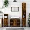 vidaXL 3 Piece Bathroom Furniture Set Smoked Oak Engineered Wood