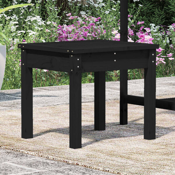 vidaXL Garden Bench Black 50x44x45 cm Solid Wood Pine