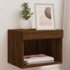 vidaXL Bedside Cabinets with LED Lights Wall-mounted 2 pcs Brown Oak