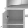 vidaXL Corner Dressing Table with LED Concrete Grey 111x54x141.5 cm