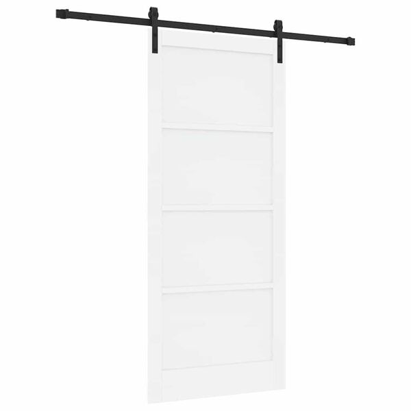 vidaXL Sliding Door White and Black 93 x 211 cm Solid Pine Wood