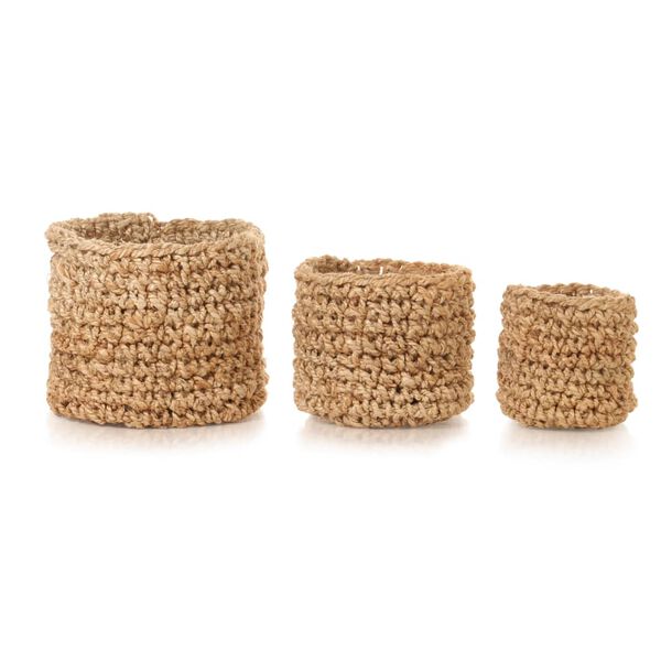 vidaXL Storage Basket Set 3 Pieces Braided Jute Natural