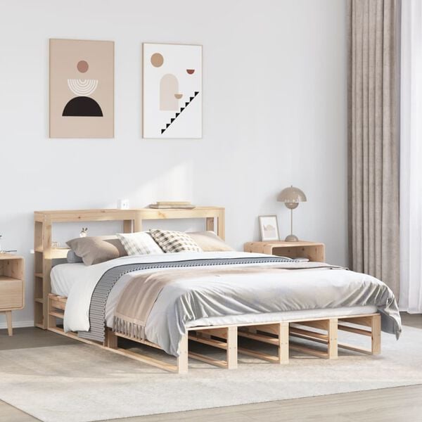 vidaXL Bed Frame without Mattress 140x200 cm Solid Wood Pine