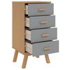vidaXL Bedside Cabinet OLDEN Grey and Brown Solid Wood Pine