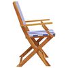 vidaXL Garden Chairs 2 pcs Blue and White Solid Wood Acacia and Fabric