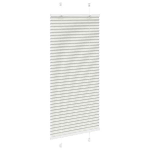 vidaXL Pleated Blind Light Grey 65x150 cm Fabric Width 64.4 cm Polyester