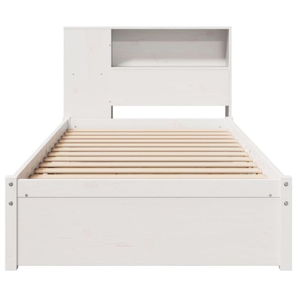 vidaXL Bookcase Bed without Mattress White 100x200cm Solid Wood Pine