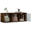 vidaXL Wall Cabinet with Glass Doors Smoked Oak 102x37x35 cm