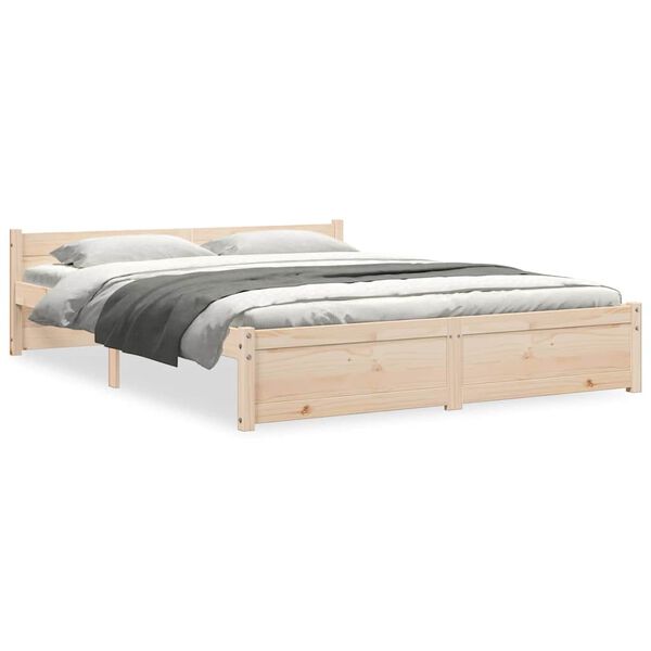 vidaXL Bed Frame without Mattress Solid Wood 140x200 cm