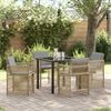 vidaXL Garden Dining Set 5 pcs Beige Poly Rattan