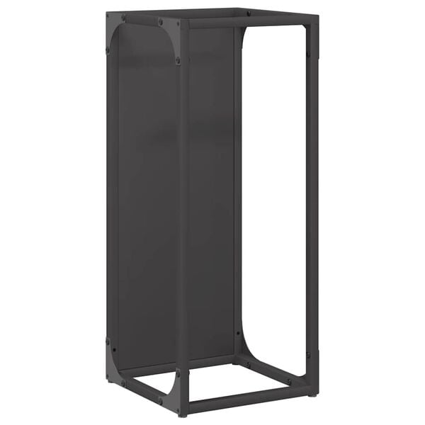 vidaXL Firewood Rack Black 25x25x60 cm Cold-rolled steel