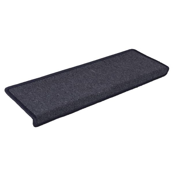 vidaXL Stair Mats 15 pcs 65x21x4 cm Dark Grey and Blue Rectangular Edge