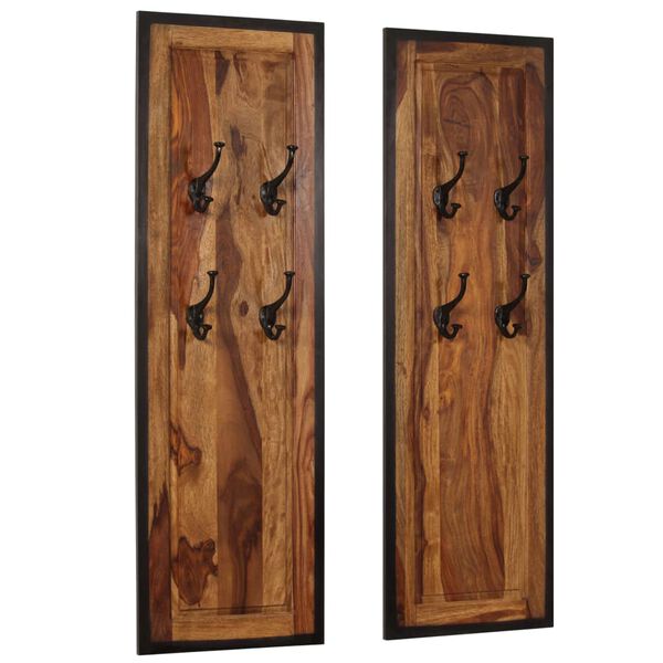 vidaXL Coat Racks 2 pcs Solid Acacia Wood