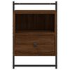 vidaXL Bedside Cabinet Wall-mounted Brown Oak 40x30x61 cm Engineered Wood