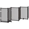 vidaXL Dog Gate with Door Foldable 6 Panels Black 300 cm Solid Wood Fir