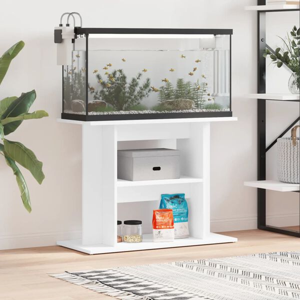 vidaXL Aquarium Stand White 80x35x60 cm Engineered Wood