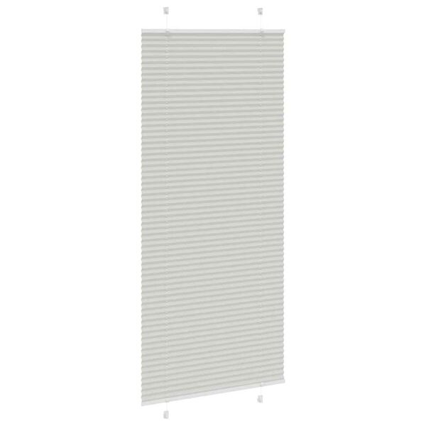 vidaXL Pleated Blind Light Grey 85x200 cm Fabric Width 84.4 cm Polyester