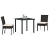 vidaXL Garden Dining Set 3 pcs Cream Powder-Coated Steel