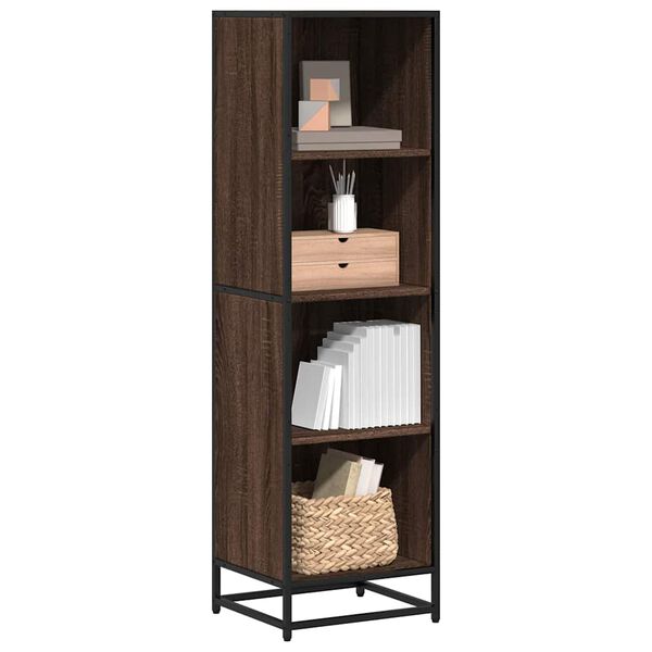 vidaXL Book Cabinet Brown Oak 40x35x139 cm Engineered Wood