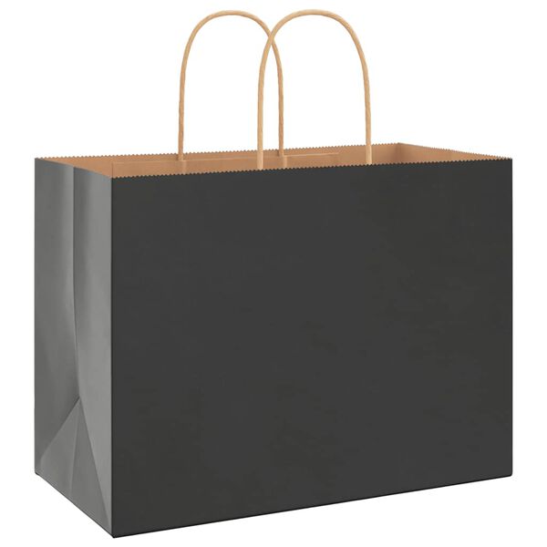 vidaXL Paper Bags 50 pcs with Handles Black 32x17x25 cm