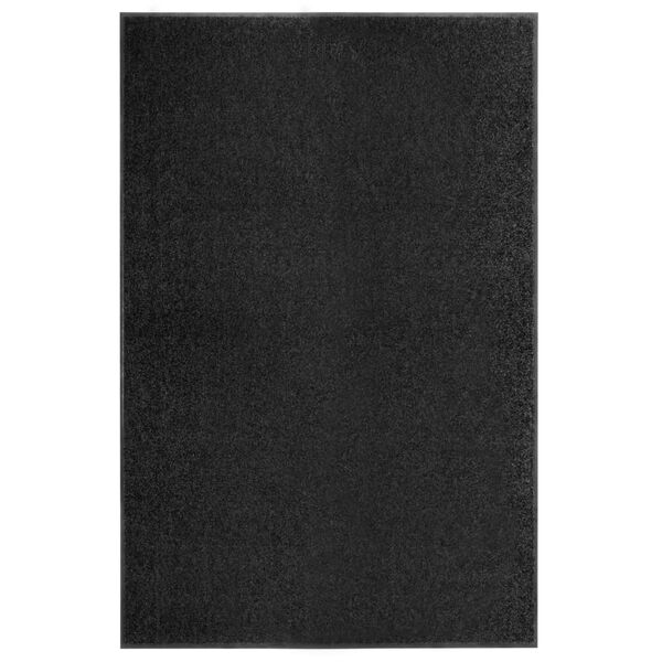 vidaXL Doormat Washable Black 120x180 cm