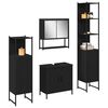 vidaXL Bathroom Furniture Set with Shelf 4 pcs Black Engineered wood