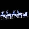 vidaXL LED Reindeers 5 pcs White Fabric