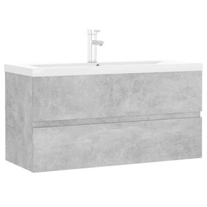 vidaXL Sink Cabinet With Basin | Concrete Grey | Engineered Wood, Ceramic