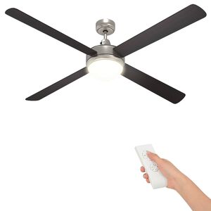 vidaXL Ceiling Fan with Light and Remote Control &Oslash; 130 cm Dark Brown