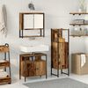 vidaXL Bathroom Furniture Set with Shelf 3 pcs Brown Engineered wood