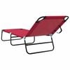 vidaXL Folding Sun Lounger Folding 2 pcs Red 56 x 189 x 87cm Fabric