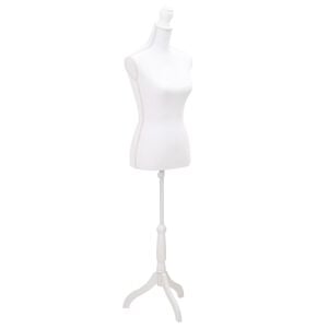 vidaXL Female Mannequin | White | Polyester, MDF, Solid Wood, Painted Steel
