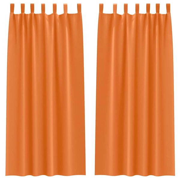 vidaXL Blackout Curtains with Rings 2 pcs Bright Orange 245 x 140 cm