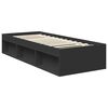 vidaXL Bed Frame with Headboard Black 75 x 190 cm Solid Pine Wood