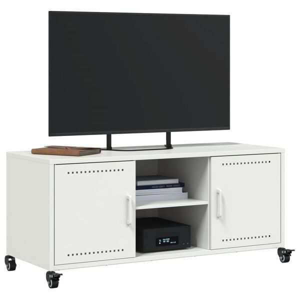 vidaXL TV Cabinet White 100.5x39x43.5 cm Steel