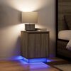 vidaXL Bedside Cabinet with LED Lights&nbsp;Sonoma Oak 38x34x50 cm