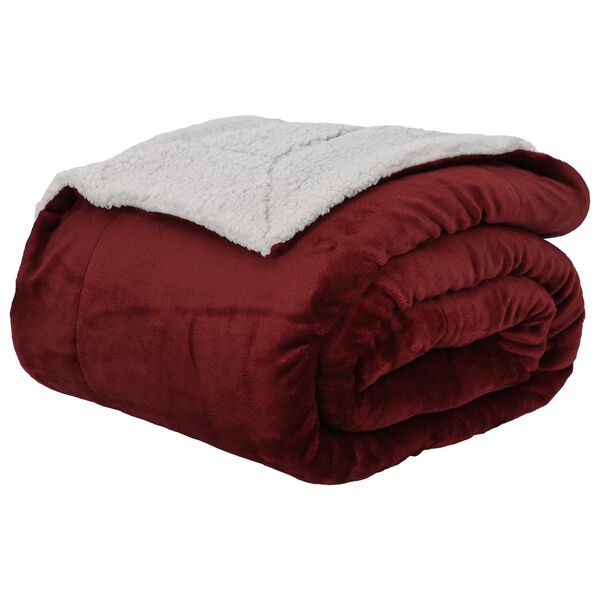 vidaXL Throw Blanket Bordeaux Red 130 x 150 cm Fleece