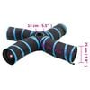 vidaXL Cat Tunnel 4-way Black and Blue 25 cm Polyester