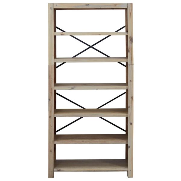 vidaXL 6-Tier Bookcase 80x30x170 cm Solid Wood Acacia