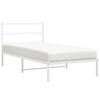 vidaXL Metal Bed Frame without Mattress with Headboard White 107x203cm