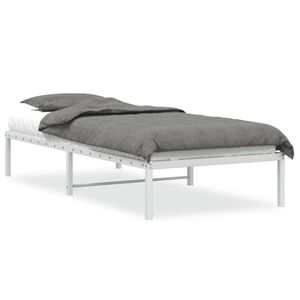 vidaXL Metal Bed Frame without Mattress White 90x190cm