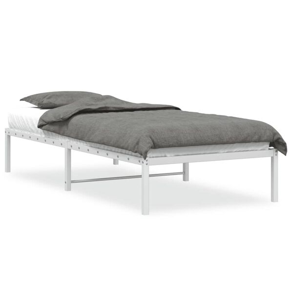 vidaXL Metal Bed Frame without Mattress White 90x190cm