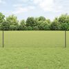 vidaXL Fence with Post Grey 0.5 x 100 m Steel and PVC