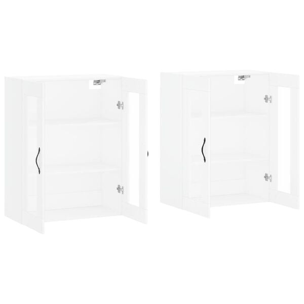 vidaXL Wall Mounted Cabinets 2 pcs White Engineered Wood