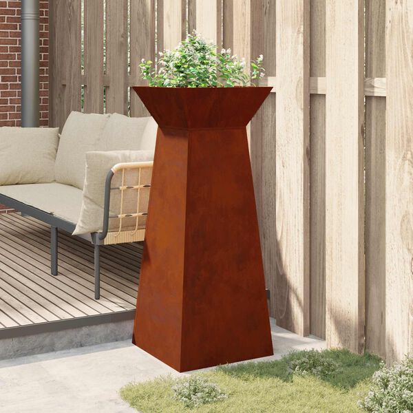 vidaXL Pillar Planter Silver 40 x 40 x 100 cm